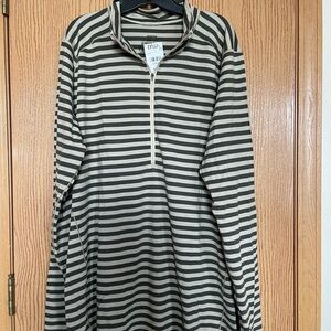 Patagonia Gray & Cream Striped Half-Zip Pullover